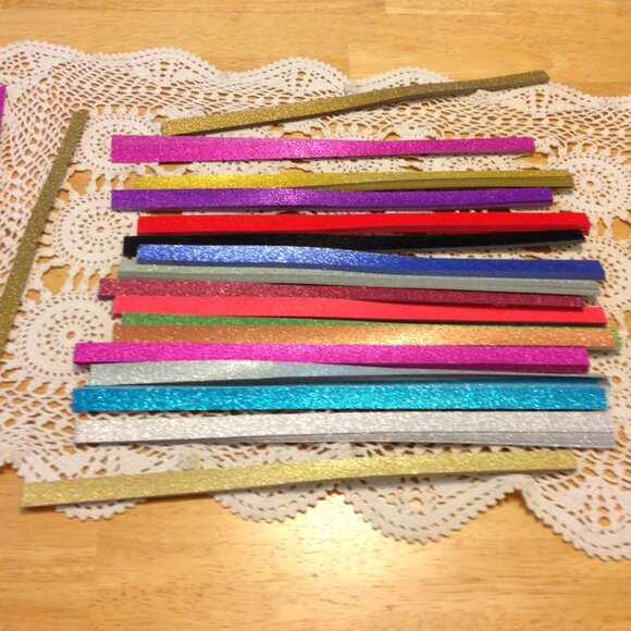 origami / quilling paper strips, glitter colors - Picture 1 of 5